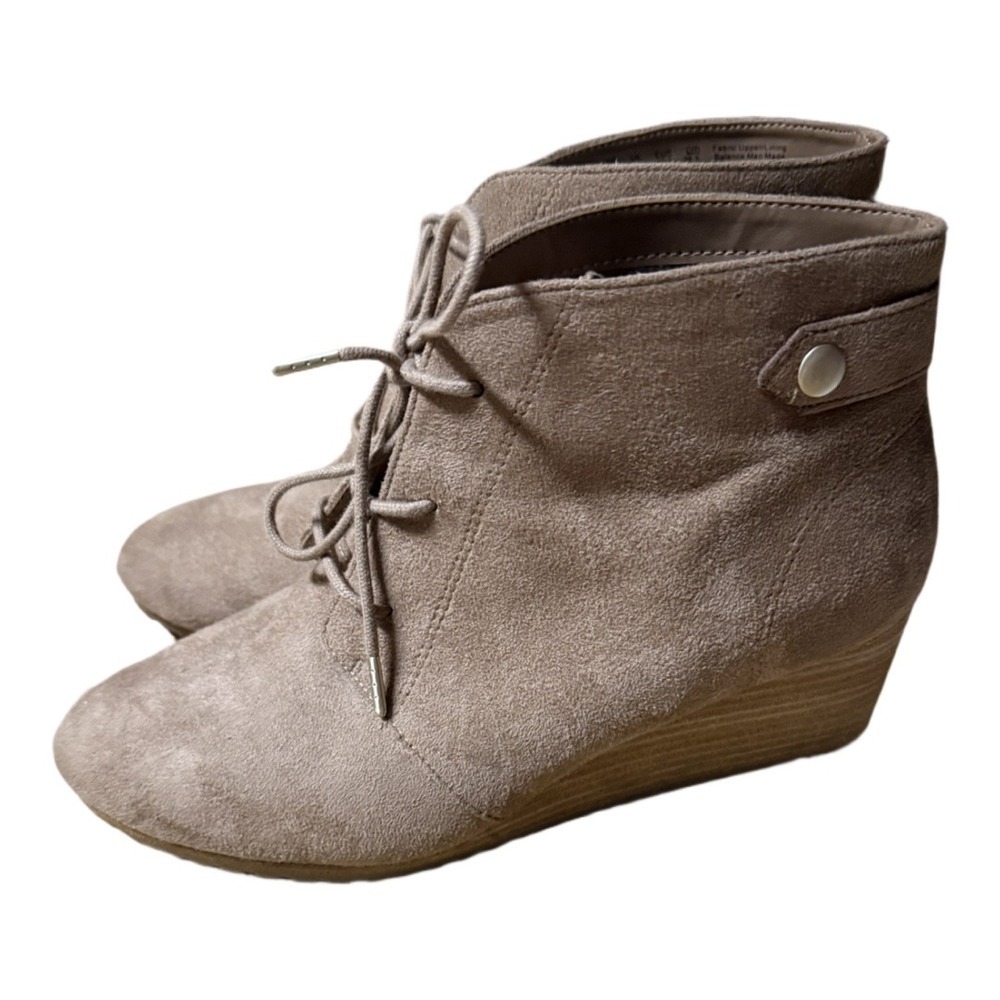 Dr. Scholl's Conquer Tan Lace Up Heeled Booties Size 9.5 Pumpkin Patch, Autumn